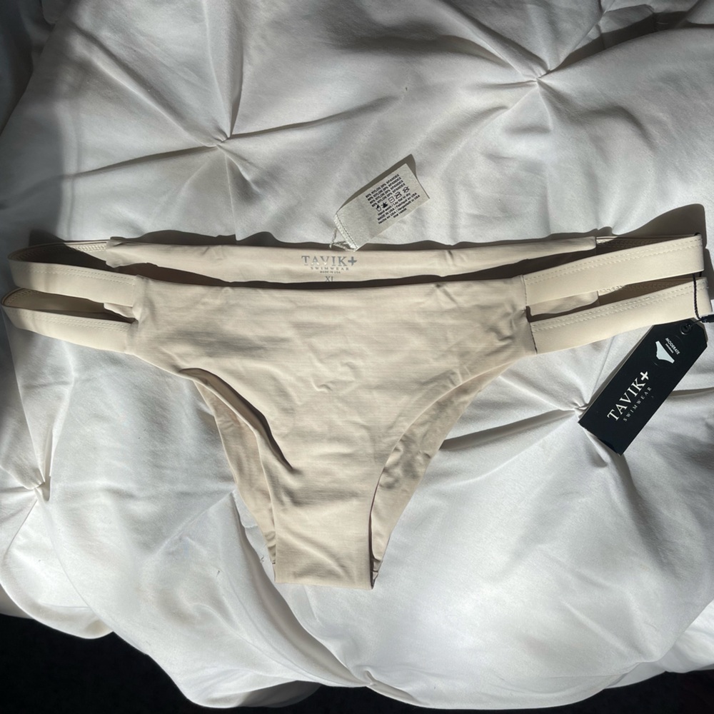 Tavik Cream Strappy Bikini Bottom